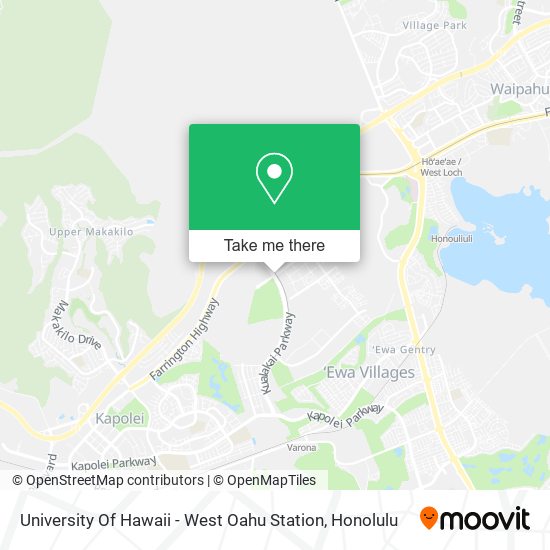 University Of Hawaii - West Oahu Station map
