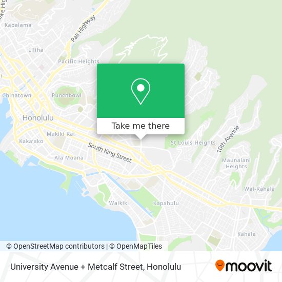 Mapa de University Avenue + Metcalf Street