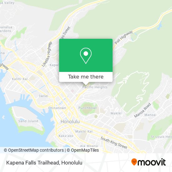 Kapena Falls Trailhead map