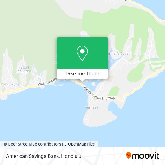 American Savings Bank map