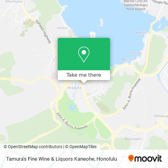Tamura's Fine Wine & Liquors Kaneohe map