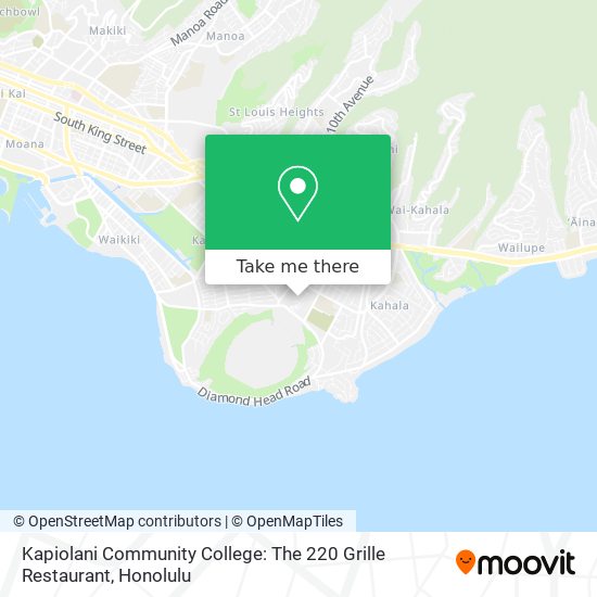 Kapiolani Community College: The 220 Grille Restaurant map