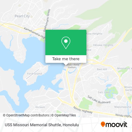 USS Missouri Memorial Shuttle map