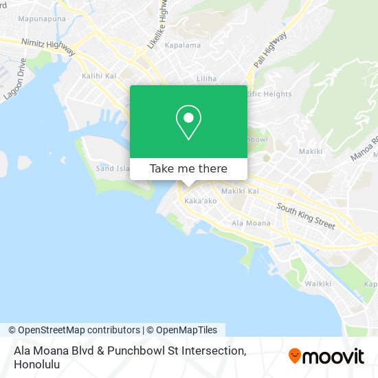 Ala Moana Blvd & Punchbowl St Intersection map