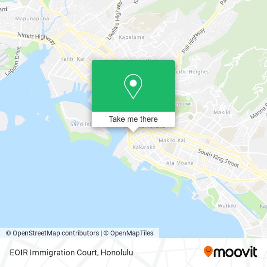 Mapa de EOIR Immigration Court