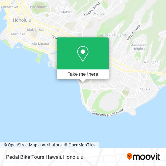 Pedal Bike Tours Hawaii map