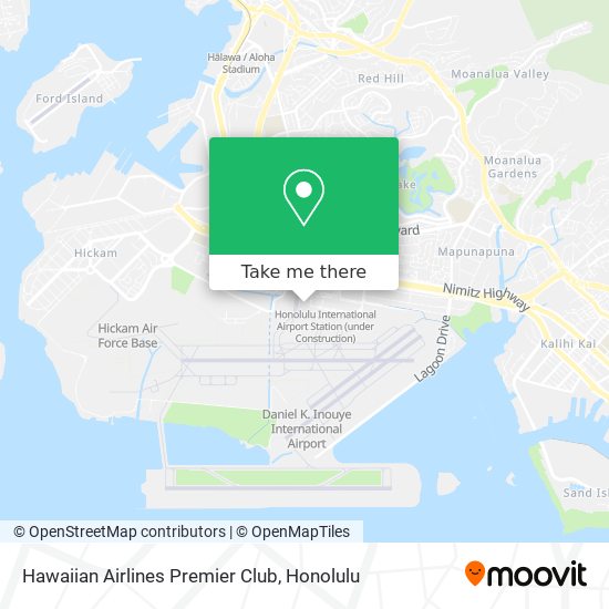 Hawaiian Airlines Premier Club map