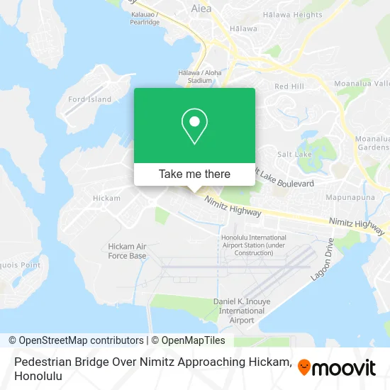 Pedestrian Bridge Over Nimitz Approaching Hickam map
