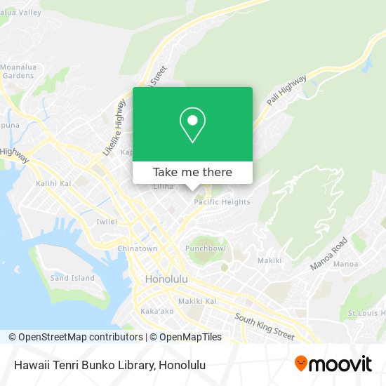 Hawaii Tenri Bunko Library map