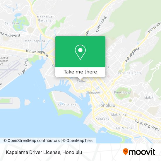 Kapalama Driver License map