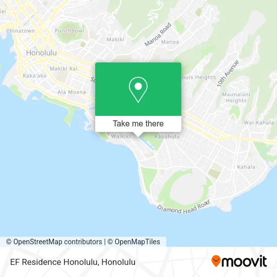 EF Residence Honolulu map