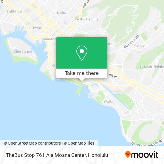 Mapa de TheBus Stop 761 Ala Moana Center