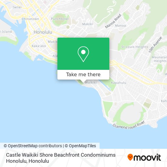 Castle Waikiki Shore Beachfront Condominiums Honolulu map