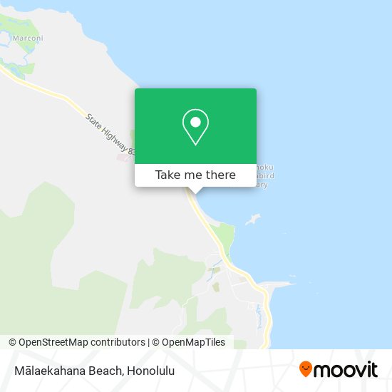 Mālaekahana Beach map