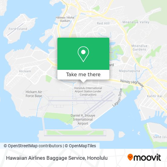 Hawaiian Airlines Baggage Service map