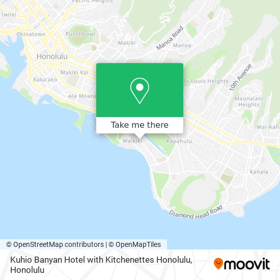 Mapa de Kuhio Banyan Hotel with Kitchenettes Honolulu