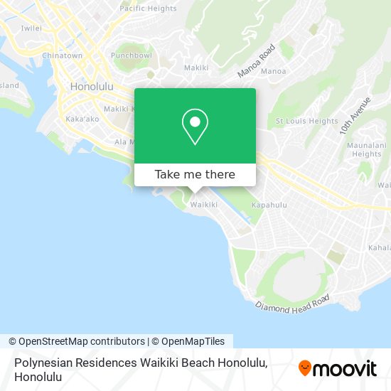 Polynesian Residences Waikiki Beach Honolulu map