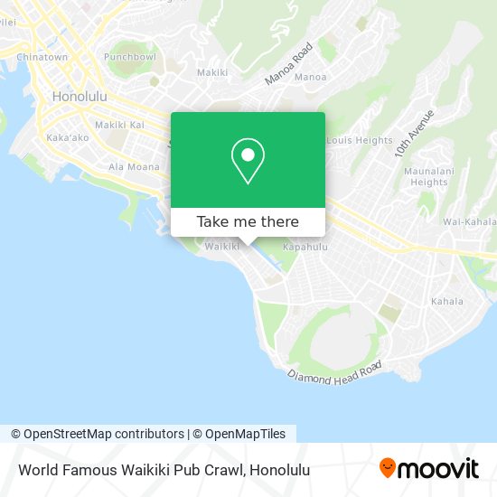 World Famous Waikiki Pub Crawl map