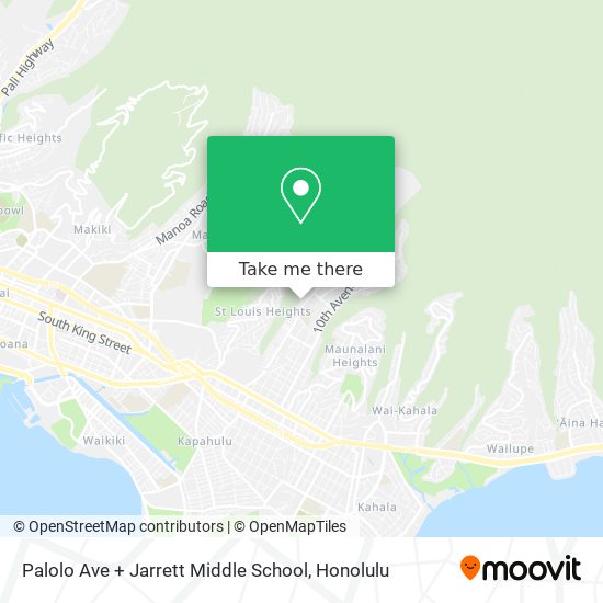 Palolo Ave + Jarrett Middle School map