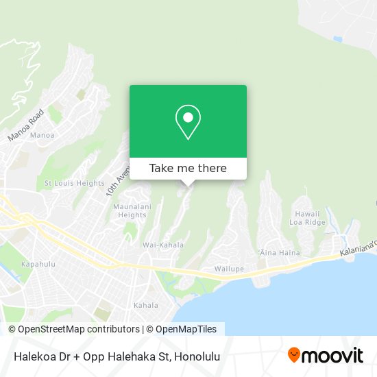 Mapa de Halekoa Dr + Opp Halehaka St