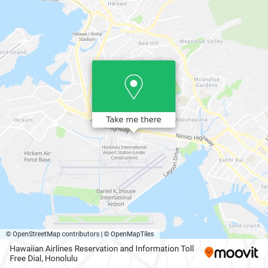 Hawaiian Airlines Reservation and Information Toll Free Dial map