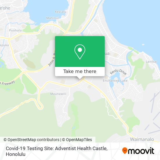 Mapa de Covid-19 Testing Site: Adventist Health Castle