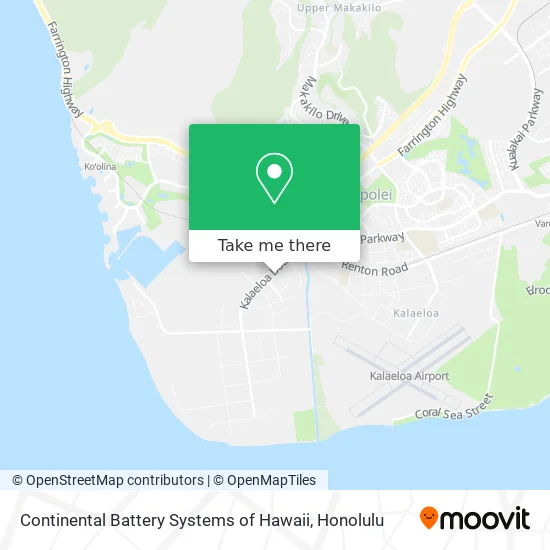 Mapa de Continental Battery Systems of Hawaii