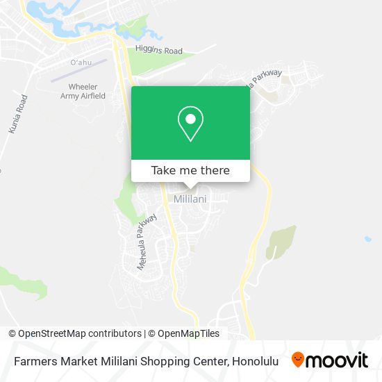 Farmers Market Mililani Shopping Center map