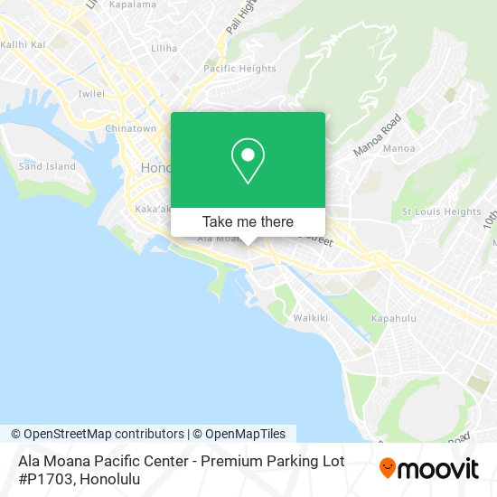 Ala Moana Pacific Center - Premium Parking Lot #P1703 map