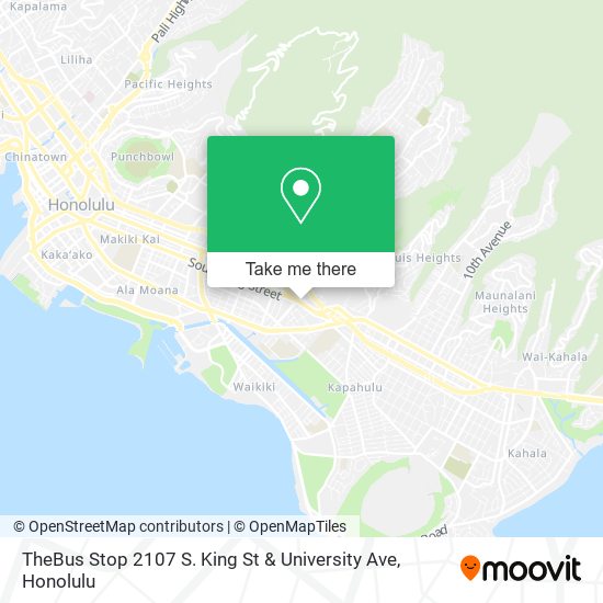 TheBus Stop 2107 S. King St & University Ave map