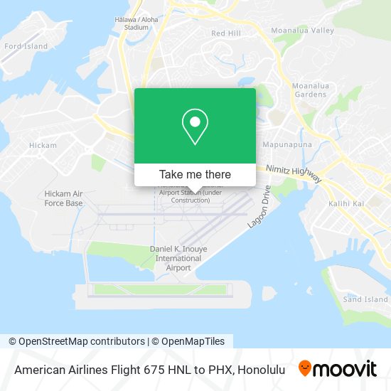 Mapa de American Airlines Flight 675 HNL to PHX