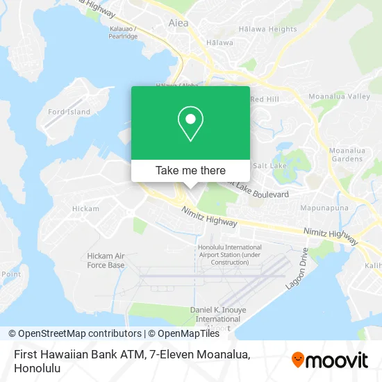 Mapa de First Hawaiian Bank ATM, 7-Eleven Moanalua