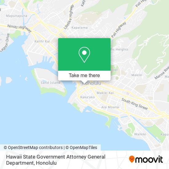 Hawaii State Government Attorney General Department map