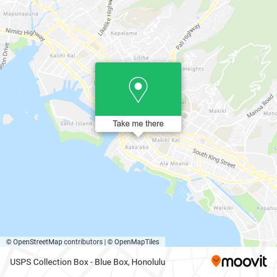 USPS Collection Box - Blue Box map