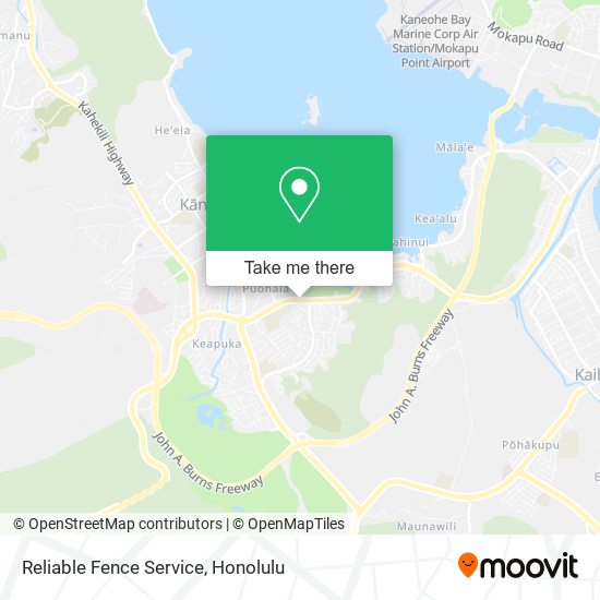 Reliable Fence Service map