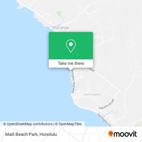 Maili Beach Park map