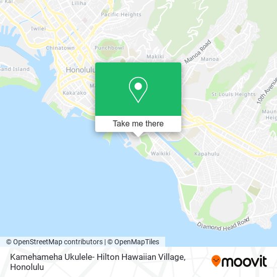 Mapa de Kamehameha Ukulele- Hilton Hawaiian Village