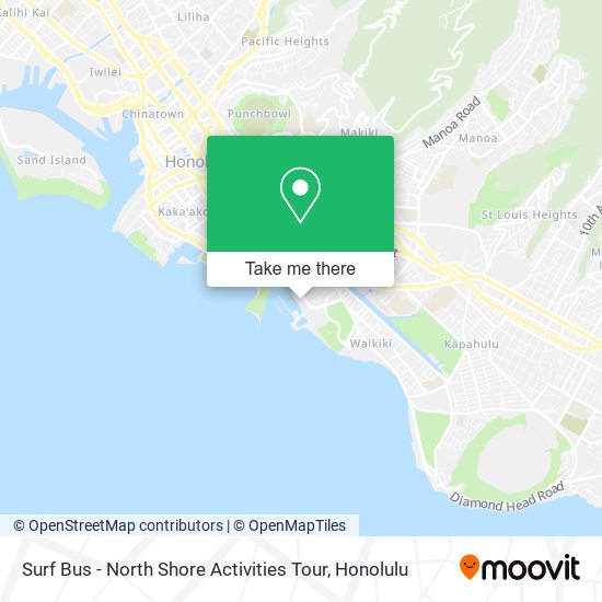 Mapa de Surf Bus - North Shore Activities Tour