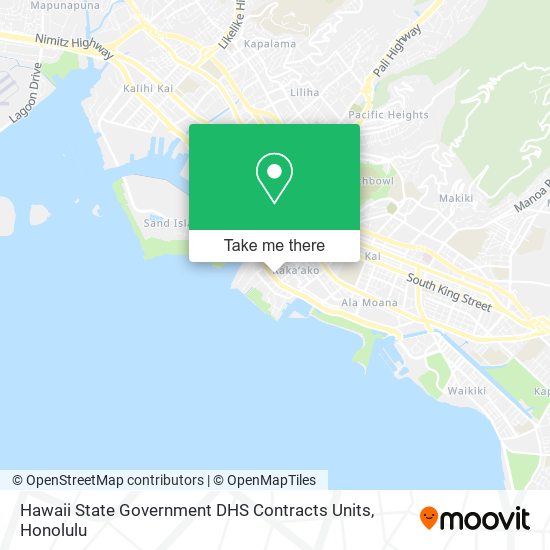 Mapa de Hawaii State Government DHS Contracts Units