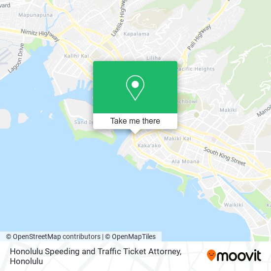 Honolulu Speeding and Traffic Ticket Attorney map