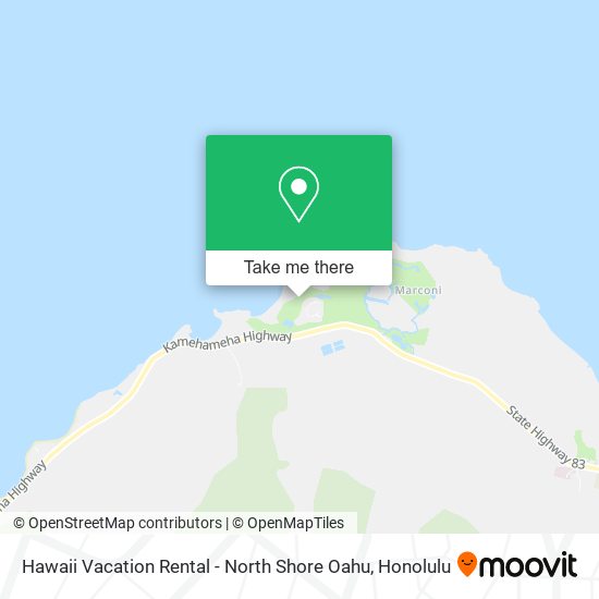 Mapa de Hawaii Vacation Rental - North Shore Oahu