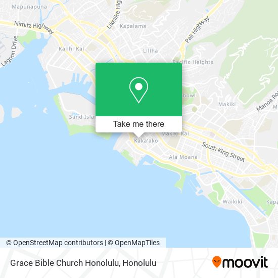 Grace Bible Church Honolulu map