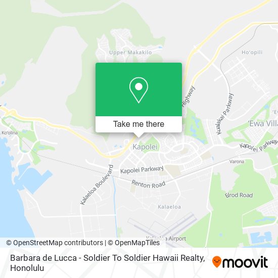 Barbara de Lucca - Soldier To Soldier Hawaii Realty map