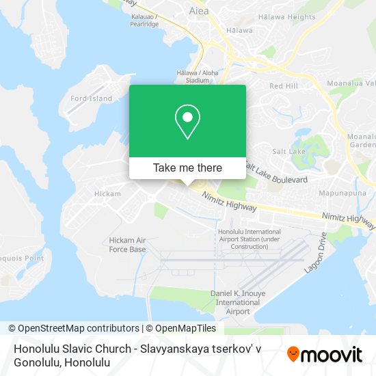 Honolulu Slavic Church - Slavyanskaya tserkov' v Gonolulu map