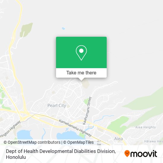 Dept of Health Developmental Diabilities Division map