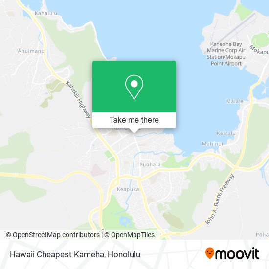 Hawaii Cheapest Kameha map