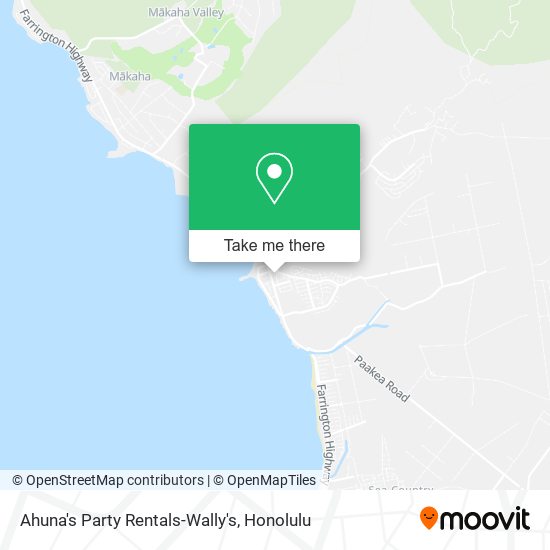 Ahuna's Party Rentals-Wally's map