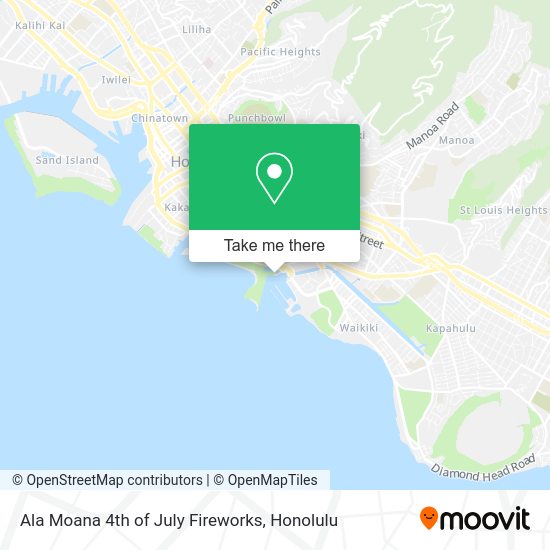 Ala Moana 4th of July Fireworks map