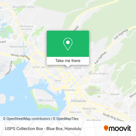 Mapa de USPS Collection Box - Blue Box