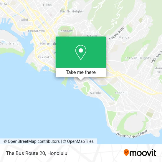 How to Get to The Bus Route 20 in Urban Honolulu by Bus?